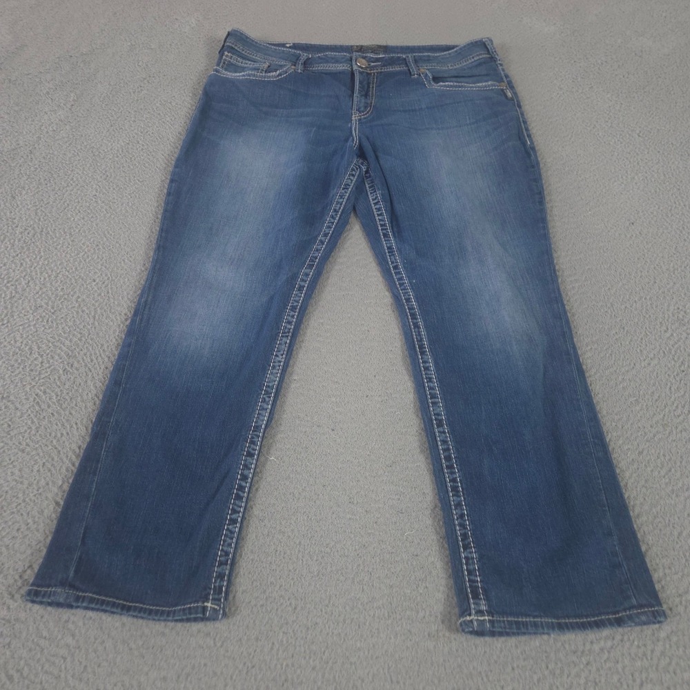 Silver Jeans Co Jeans Womens 18 Blue Sam Boyfriend Stretch Contrast Stitching